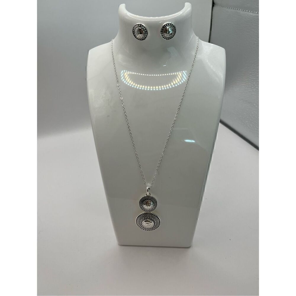 Bay Studio Silver-Tone Necklace and Earring Set